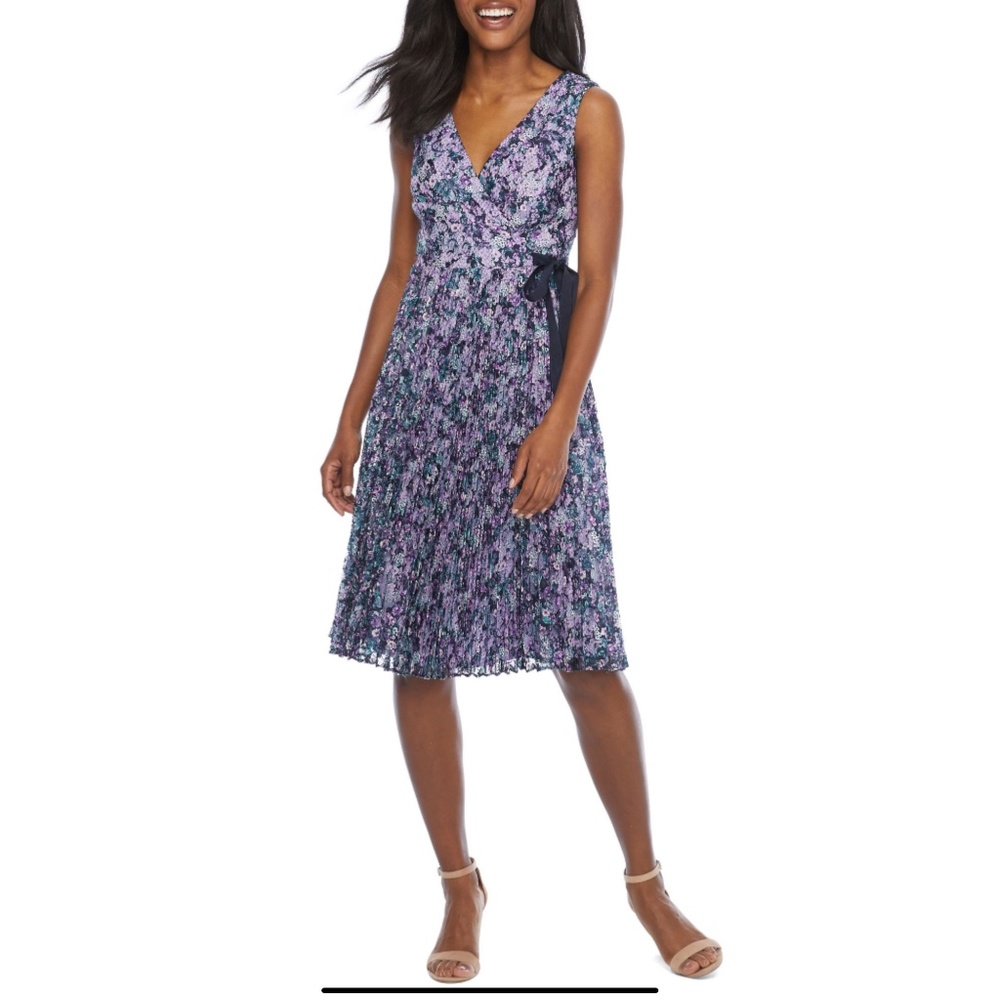 Danny & Nicole Sleeveless Floral Lace Fit & Flare